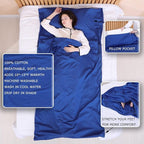 100% Cotton Sleeping Bag Liner with Full Length Zipper on 3 Sides; Single/Double Adult Sleep Sack for Travel & Camping, Multifunctional Travel Sheets (Unzipped 87”x87”) for Hotel, Lightweight