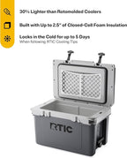 RTIC Ultra-Light 32 Quart Hard Cooler Insulated Portable Ice Chest Box for Drink, Beverage, Beach, Camping, Picnic, Fishing, Boat, Barbecue, 30% Lighter Than Rotomolded Coolers