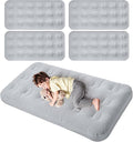 Geetery Kids Air Mattress Toddler Inflatable Airbed 55x27.6x8.7 Inch Foldable Comfort Flocked Blow up Bed with Patch Kit Portable Sleepover Mattresses for Home Travel Camping Party(Gray, 4 Pcs)