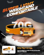 Victoper Rechargeable Headlamp 2Pack, Detachable 230° Wide Beam LED 2in1 Head Lamp with Motion Sensor, Hard Hat Head Light for Adults, 9 Modes Flashlight for Running Hunting Camping Essentials Gear