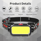 LED Headlamp High Lumens with Motion Sensor Super Bright, 3 Lighting Modes, Digital Display, Rechargeable, Waterproof Head Lamp, 90° Adjustable for Camping, Hiking, Fishing, Running Outdoor (1) (6)