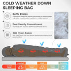 ATEPA Down Sleeping Bag for Adults, 650FP Recycled 30°F 35°F 40°F 45°F 3 Season Wearable Ultralight Packable Compact Sleeping Bags with Compression Sack for Backpacking Camping Hiking