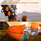 Emergency Sleeping Bag with Whistle, Portable Emergency Survival Bag, Lightweight Pocket Size Emergency Sleeping Bag, Waterproof Thermal Bivy Sack for Camping, Hiking