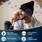 VIBELITE Bluetooth Beanie Hat with Light, Gifts for Men, USB Rechargeable LED Headlamp with Wireless Headphones, Birthday Gifts for Men, Dad, Him, Teen Boys, Husband, Women, Boyfriend, Black