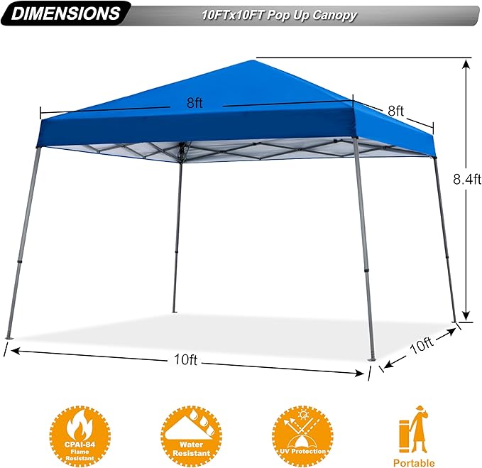 ABCCANOPY Stable Pop up Outdoor Canopy Tent, Blue