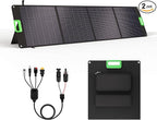 200W Portable Solar Panel Charger with 4 Kickstands, IP65 Waterproof Foldable Solar Charger Kit with DC XT60 & Anderson Outputs for Power Stations, Outdoor RV Camping, and Emergency Blackout