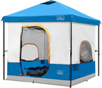 KAMPKEEPER 6 Person Camping Tent, 10x10 Pop Up Canopy Tent with Camping Inner Tent, Converts 10'x10' Straight Leg Canopy into Camping Tent–Fully Vented Roof(Canopy & Frame Included)