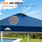 EAGLE PEAK Pop Up Canopy Tent with Wheeled Carry Bag, 8 Stakes, 4 Ropes, 4 Weight Bags, Easy Set Up Tent Canopy, 10x10 ft, 100sqft of Shade, Dark Blue