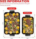 Grill Tray Set Of 2 Outdoor Grill Pans Tray Grill Pans with Hole Nonstick Barbecue Grilling Baskets for Outdoor Camping Vegetable Meat (2 grill pan)