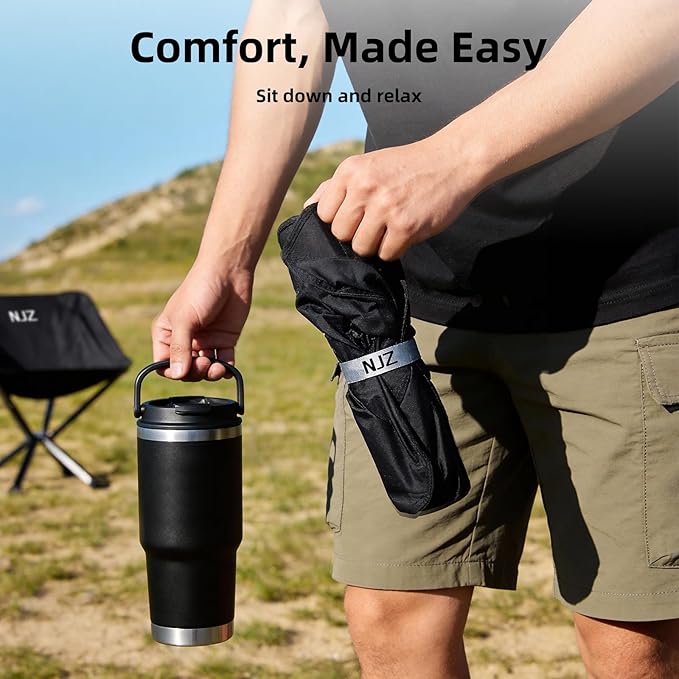Lightweight Folding Camping Chair — Compact & Easy to Use, Portable Chair for Everyday Outdoor Comfort, Beach, Camping, Travel & Backyard