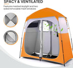 VINGLI 2 Room Shower Tent, 7.5 FT Instant Pop Up Shelter with Carrying Bag, Privacy Changing Room Tent,Perfect for Portable Toilet, Camping, Dressing, Outdoor Indoor, Easy Set Up