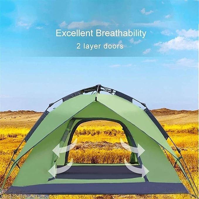 GeRRiT Products Pop Up Tent Family Camping Tent 4 Person Tent Portable Instant Tent Automatic Tent Waterproof Windproof Easy to Set Up, Suitable for Outdoor, Hiking and Mountain Trips
