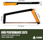 AGAWA - BOREAL21-21 Inch Folding Saw with All-Purpose Saw Blade - Camping Gear For Hiking, Fishing, Hunting, Bushcraft & Survival Kit (Black Frame/Yellow Handle)