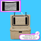 Cooler Net for Dry Storage and Organization - Compatible with YETI, RTIC, Ninja, Igloo, Coleman, Lifetime, Pelican Ice Chests - Works with Cooler Lights, Wheel Kits, RTIC Cooler Accessories, and More