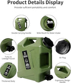 HAIGE 3.2 Gallon Water Container with Spigot, Heavy-Duty Portable Water Jug with Dual Handles, BPA-Free Camping Water Storage for Outdoor, Car Travel, Emergency, Home Drinking & Party Cold Drinks