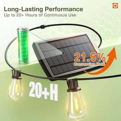 addlon 78(72+6) FT Solar String Lights Waterproof,Patio Lights Solar Powered with Remote & USB Port 3 Lighting Modes 24+2 LED Shatterproof Bulbs Outdoor Lights for Camping Backyard Garden