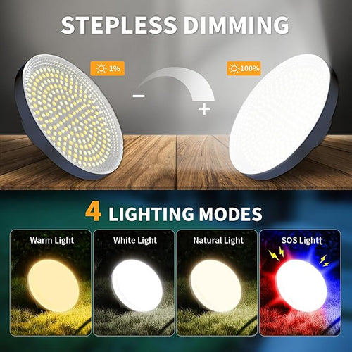 6000LM Flashlight Portable LED Camping Lantern 7.17in Rechargeable Light 70W 10400with Magnet , IPX4 Waterproof Tent Lights Power Failure Emergency Survival Kits Snowstorm
