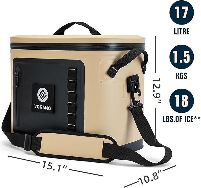 40 Can Soft Cooler Bag - Insulated Leak-Proof Large Cooler Bag with Roll-Top Waterproof Seal | Portable Ice Chest for Camping, Beach, Travel, Picnics | 24HR Cold Retention