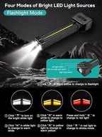 Gym Lamp, Portable Gym Lighting for Posing, Magnetic Work Light Rechargeable, Gift for Men/Women, 180° Rotate Foldable with Hang Hook Camping Lamp, USB Power Bank LED Handheld Flashlight-Black