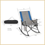 ARROWHEAD OUTDOOR Foldable Rocking Camp Chair with Large Cup Holder, Side Pocket, Space-Saving Folding, Enhanced Swinging Rocker for Camping, Fishing, Patio