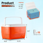 Small Cooler Hard Shell, Ice Chest with Retractable Handle, Small Hard Cooler Box with 3–4 Day Ice Retention, Car Cooler for Picnic, Beach, Work & Travel