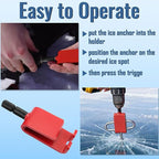 43416 Red Anchor Install Adapter Compatible with Eskimo and All Ice Anchor Drills, Ice Anchor Installation Tool Accessories for Ice Fishing Shelters Tent