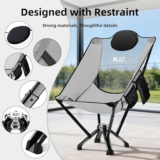 High-Back Folding Chair for Indoor & Outdoor Use — Comfortable High-Back Support, Easy One-Piece Setup, Stable Aluminum Frame, Portable Chair for Backyard, Camping & Everyday Relaxation