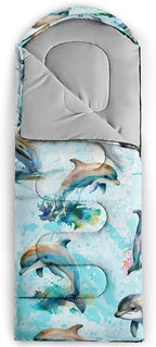 QOOMO Axolotl Cute Camping Sleeping Bags,3 Season Warm & Cool Weather,Lightweight,Waterproof Sleeping Bags for Adults & Kids,Traveling,and Outdoors