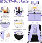 Backpack Cooler with Double Decker & 12 Ice Packs- Keeps 36 Cans Cold for Up to 24 Hours- Waterproof & Leak Proof Insulated Cooler Backpack- Stylish Cooler Bookbag for Women Travel Work Beach