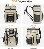 Insulated Cooler Backpack, 40L Leakproof Backpack with Double Compartments for Men & Women, Large Lunch Cooler for Camping, Beach, Travel, Picnic, Up to 48 Cans
