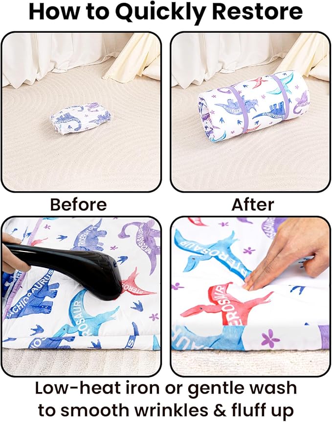 Primlect Toddler Thickened Foam Nap Mat with Pillow, Extra Large 55"x35", Soft, Supportive Sleeping Bag with Detachable, Washable Cover, for Sleepover, Home, Travel, Boys and Girls