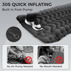 KingCamp Sleeping Pad for Camping, Ultralight Connectable Inflatable Sleeping Pad Camping Mattress with 6.3" Built-in Pillow & Foot Pump for Backpacking Hiking Tent Cot