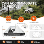 KingCamp Canvas Bell Yurt Tents, 4 Seasons Large Waterproof & Windproof Luxury Glamping Tent w/Stove Jack for Family Outdoor Camping, Hunting, Parties