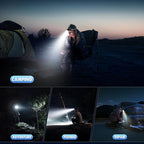 Super Bright Headlamp 2-Pack, Rechargeable 99000 Lumens Head Lamps for Adults, 7 Modes, Zoomable Head Light, USB-C Fast Charging, Waterproof for Camping, Hiking, Fishing
