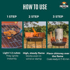 Fire Starter Cubes, 320 pcs- Easy BBQ Ignition - Natural, Waterproof & Odorless Firestarter Squares for Campfire, Charcoal Grill, Outdoor Fire Pit, Wood Stove, Fireplace, Logs - Camping Essentials