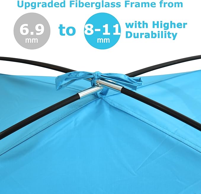 COMMOUDS Beach Tent Sun Shade for 3/4/6/8 Person, UPF 50+ Beach Sun Shelter Canopy Tent, Lightweight, Easy Set Up and Carry