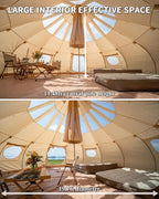 TOMOUNT Canvas Tent with Rainfly with Stove Jack Bell Tent Yurt Glamping Tent with TPU Transparent Roof for Family Camping