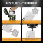 Torch Lighter, Double Jet Flame, Waterproof, Windproof, Refillable Butane Gas Lighters for Survival, Camping, Hiking, Grill