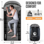 VENTURE 4TH Backpacking Sleeping Bag – XXL, Double and Single Sizes - Lightweight Warm & Cold Weather Sleeping Bags for Adults, Kids & Couples – Ideal for Hiking, Camping & Outdoor Adventures