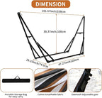 Hammock with Foldable Steel Stand,Frabic Tension Adjustable Indoor,Carrying Bag Included, 616 lbs Weight Capacity, Portable Suitable for Outside Garden Yard Outdoor Inhouse Multicolour