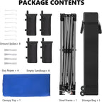 OLIXIS 10x10ft 1-Person Pop Up Canopy Tent, Heavy Duty One Push Setup Portable Outdoor Shelter for Beach Events Camping with Rolling Carry Bag, Navy Blue