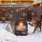 3-in-1 Portable Gas Fire Pit, 5200 BTU Butane Gas Heater and Stove, Real Flame Tabletop Fire Bowl with Safety Protection for Outdoor, Camping, Fishing