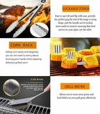 MUJUZE Grill Set,Grilling Gifts for Men,Grilling Accessories,BBQ Set,BBQ Accessories with Apron for Dad,Grill Tool Set for Outdoor,Grill Kit for Camping,Backyard