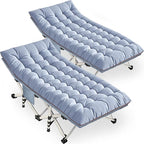 XXL Camping Cots 2 Pack Extra Large Sleeping cots with Comfortable Mattress Oversize Camping Bed for Adults Cots Include Carry Bag for Adults Portable Cot Easy to Set Up Indoor Outdoor Office Nap