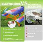 Fitted Picnic Table Cover with Bench Covers, Windproof Vinyl Table Cloths Outside Camping Cooking Backyard Furniture Seat Cushion Tablecloth Activities Party Decor Decorations Para Acampar Equipment