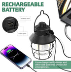 JINIU Rechargeable LED Camping Lantern, Mini Retro Portable Waterproof Lantern, 1000LM, 3 Light Modes (2700-6500K) Stepless Dimming Brightness, Hanging Tent Light for Camping, Power Outages