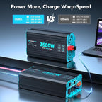 3500W Pure Sine Wave Inverter 24V DC to 120V AC for RV, Truck, Home, Off-Grid, Solar Power Inverter with 3 AC Outlet, 30W Type-C, 5V/3.1A USB, Hardwire Port, 15FT Remote Control, Surge 7000W