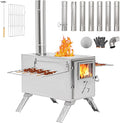 H&ZT Hot Tent Stove, Portable Wood Burning Stove with 7 Chimney Pipes, Ideal for Camping, Cooking & Winter Heating