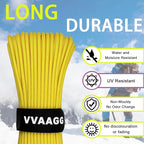 VVAAGG 1000 Yellow Paracord 100FT Utility Parachute Cord 4mm Nylon String12 Strand Nylon Camping Rope, Tent Rope, Clothsline Rope for Survival & Camping Gear