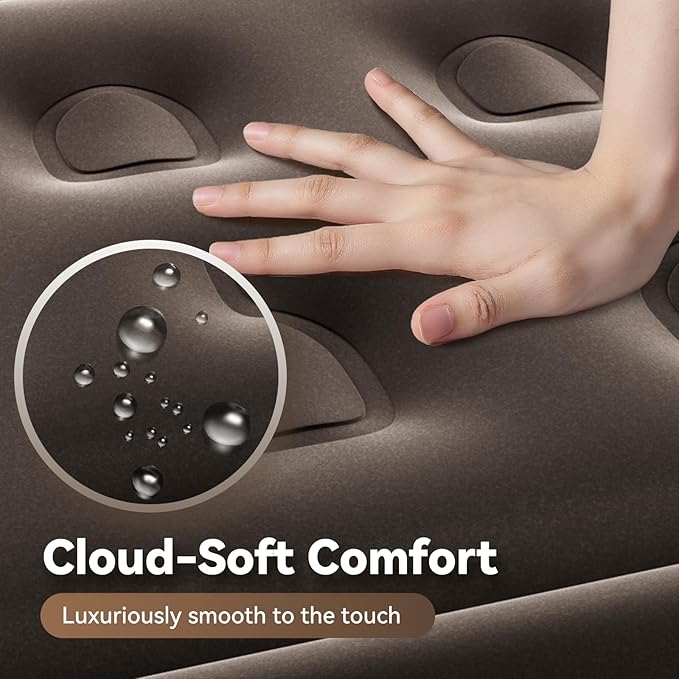 DIVON Full Air Mattress with Built in Pump Raised, 2 Min Self Inflatable Mattress, 18’’ Blow up Mattress for Adults, 660 LBS Portable Air Bed for Guest, Camping, Travel & Floor, Brown
